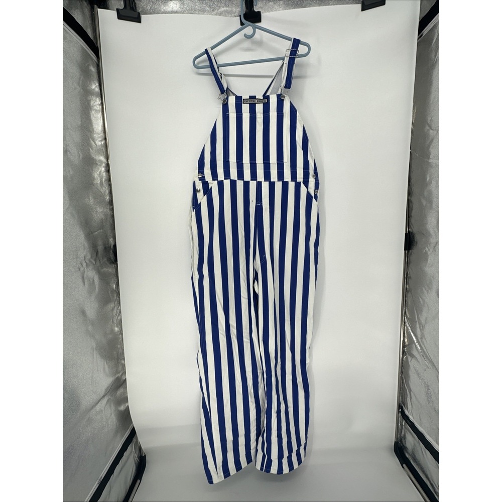 Game Bibs Blue & White Striped Overall College NCAA Duke Kentucky | Size: L